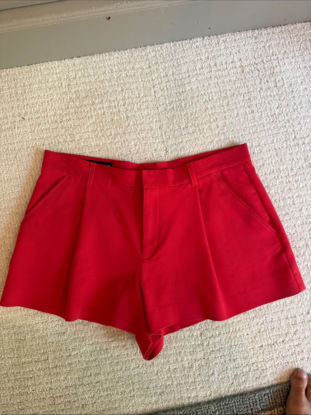Zara Red High-Waist Tailored Women's Shorts size Large